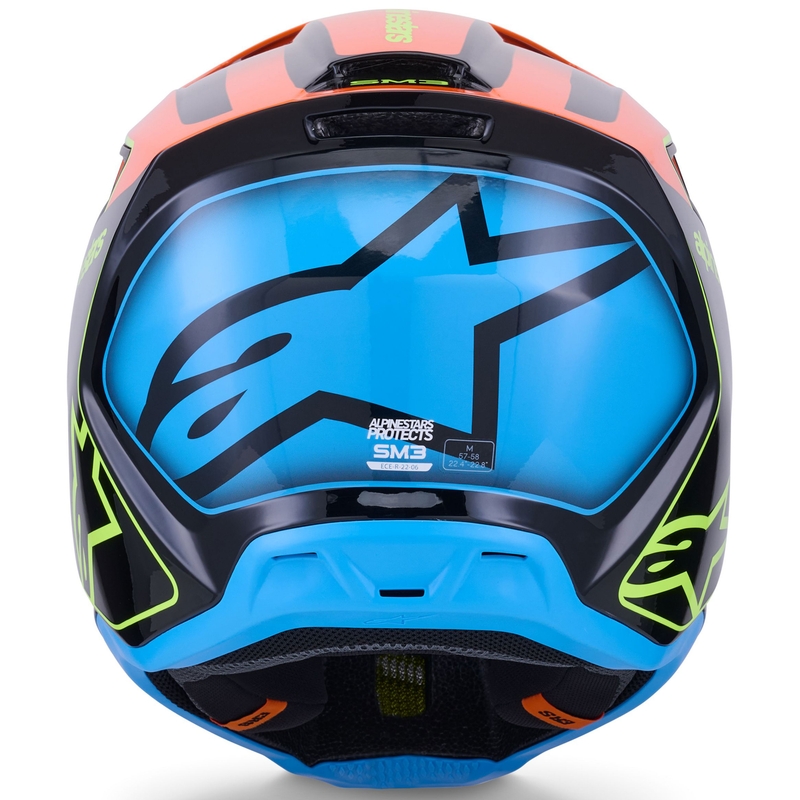 Alpinestars S-M3 Fray motokrossikiiver must-fluororanž-fluorokollane-türkiissinine