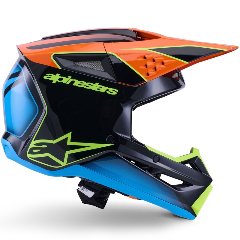 Alpinestars S-M3 Fray motokrossikiiver must-fluororanž-fluorokollane-türkiissinine