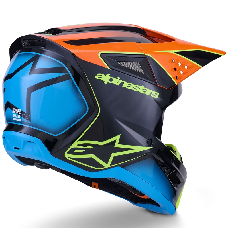 Alpinestars S-M3 Fray motokrossikiiver must-fluororanž-fluorokollane-türkiissinine