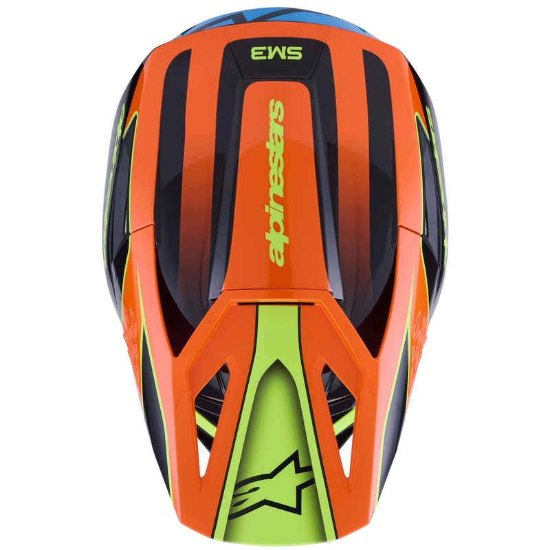 Alpinestars S-M3 Fray motokrossikiiver must-fluororanž-fluorokollane-türkiissinine