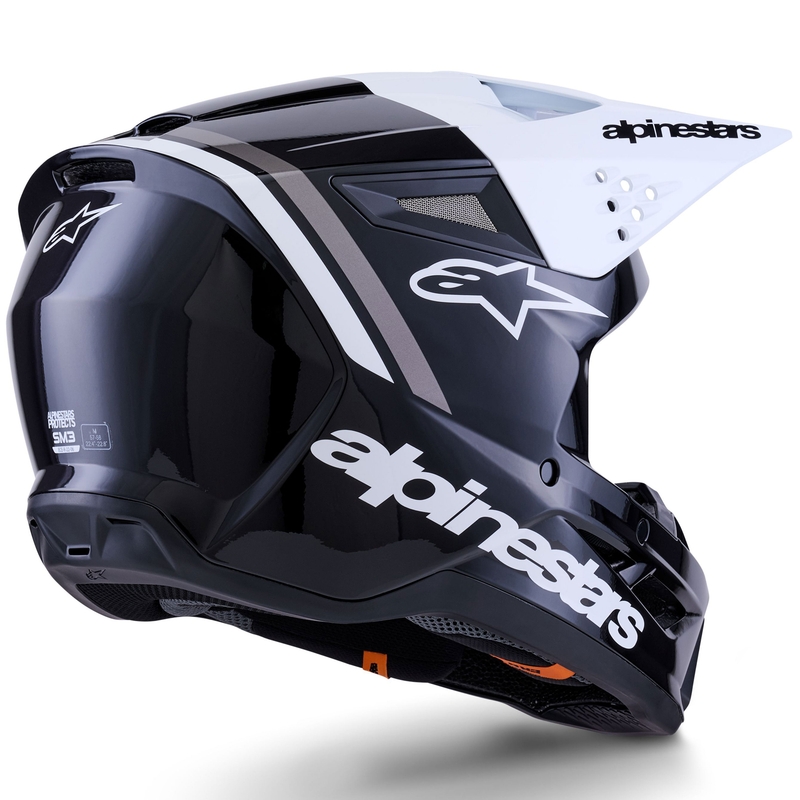 Alpinestars S-M3 Radium motokrossikiiver must, valge ja hall