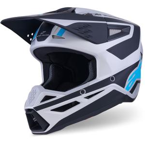 Alpinestars S-M3 Heat motokrossikiiver hõbedane-sinine-must matt