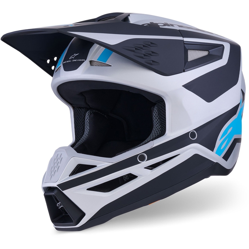 Alpinestars S-M3 Heat motokrossikiiver hõbedane-sinine-must matt