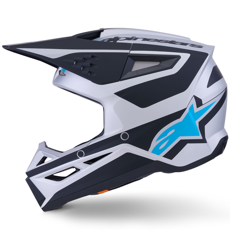 Alpinestars S-M3 Heat motokrossikiiver hõbedane-sinine-must matt