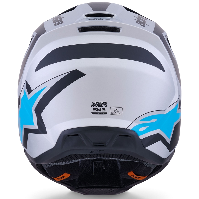 Alpinestars S-M3 Heat motokrossikiiver hõbedane-sinine-must matt