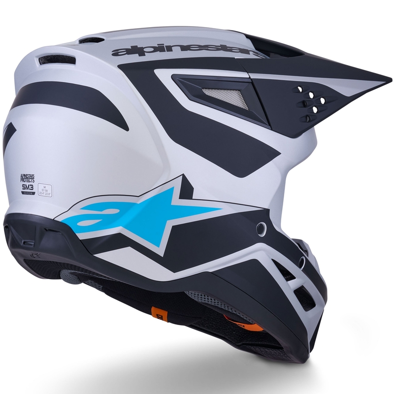 Alpinestars S-M3 Heat motokrossikiiver hõbedane-sinine-must matt