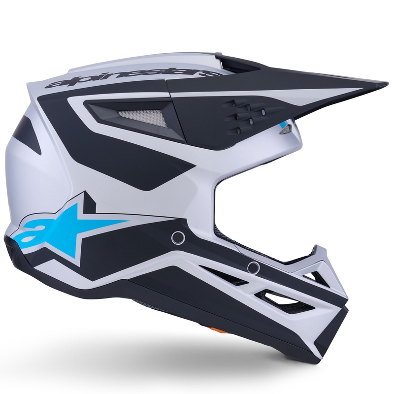 Alpinestars S-M3 Heat motokrossikiiver hõbedane-sinine-must matt
