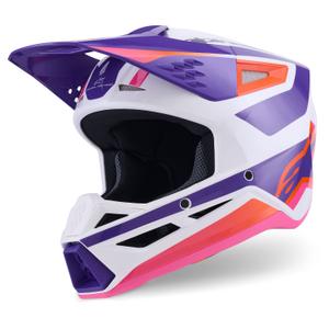 Alpinestars S-M3 Heat motokrossikiiver valge-lillakas-roosa