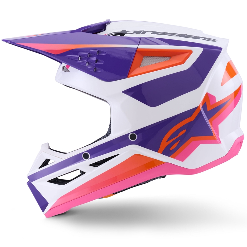 Alpinestars S-M3 Heat motokrossikiiver valge-lillakas-roosa