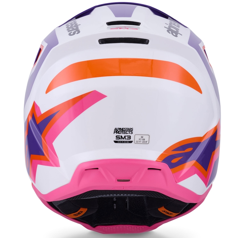 Alpinestars S-M3 Heat motokrossikiiver valge-lillakas-roosa
