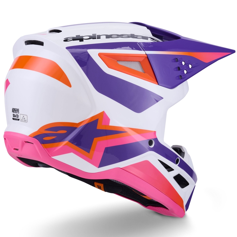 Alpinestars S-M3 Heat motokrossikiiver valge-lillakas-roosa