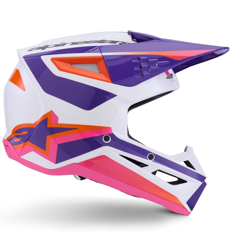 Alpinestars S-M3 Heat motokrossikiiver valge-lillakas-roosa