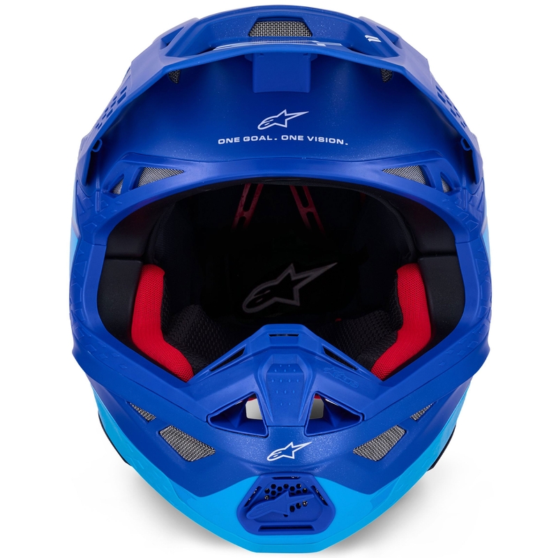 Alpinestars Supertech S-M10 Flood Motokross kiiver sinine pärlmutterhele-must-must-süsinik-matte-läikiv kiiver