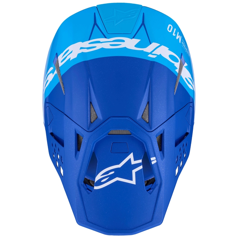 Alpinestars Supertech S-M10 Flood Motokross kiiver sinine pärlmutterhele-must-must-süsinik-matte-läikiv kiiver