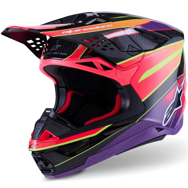 Alpinestars Supertech S-M10 Era roosa-lillakas-fluo kollane motokrossikiiver