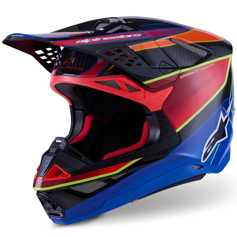 Alpinestars Supertech S-M10 Era sini-puna-fluo kollane motokrossikiiver