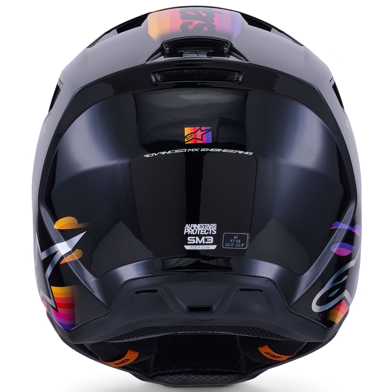 Alpinestars S-M3 Force Must-kollane-punane-valge motokrossikiiver