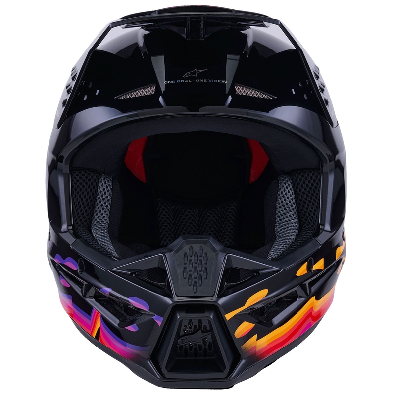 Alpinestars S-M3 Force Must-kollane-punane-valge motokrossikiiver