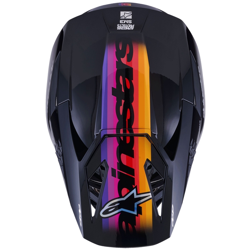 Alpinestars S-M3 Force Must-kollane-punane-valge motokrossikiiver