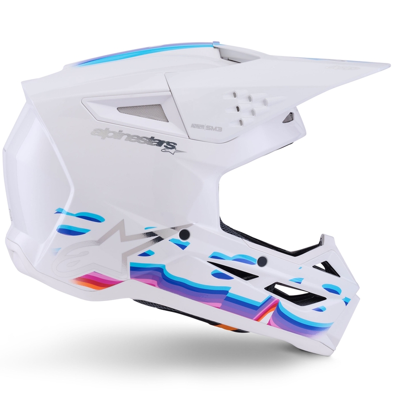 Alpinestars S-M3 Force motokrossikiiver valge-kollane-roosa-lilla