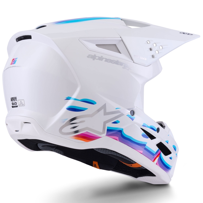 Alpinestars S-M3 Force motokrossikiiver valge-kollane-roosa-lilla
