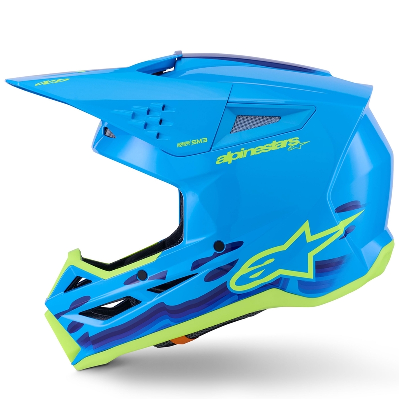 Alpinestars S-M3 Force sini-fluo kollane motokrossikiiver