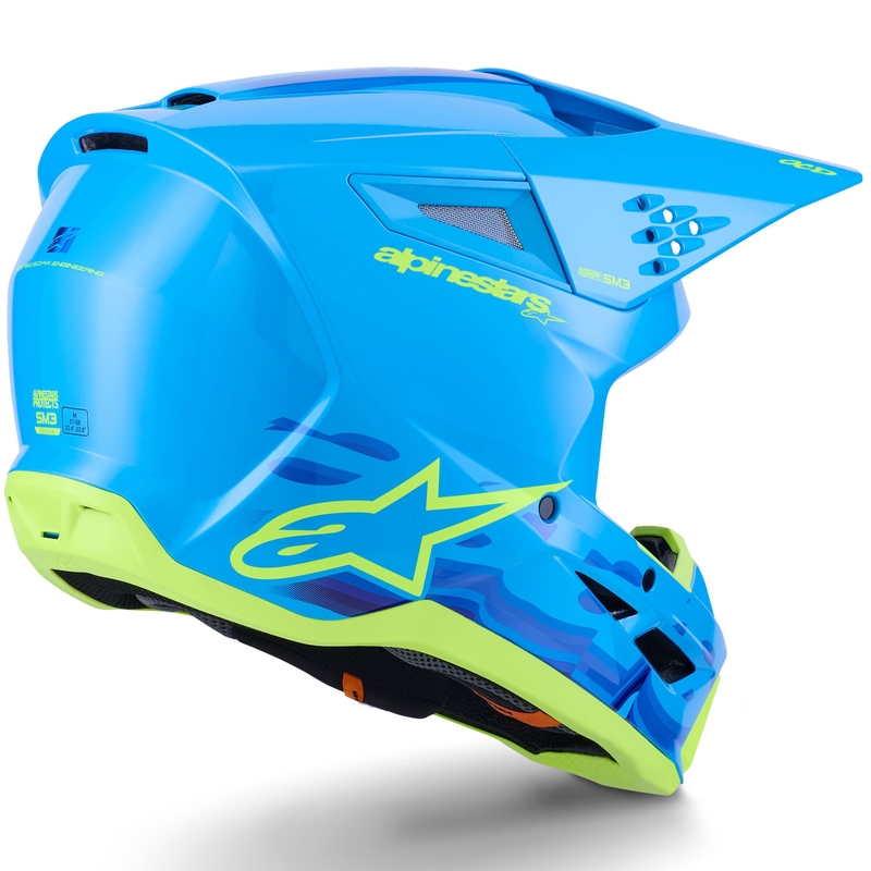 Alpinestars S-M3 Force sini-fluo kollane motokrossikiiver