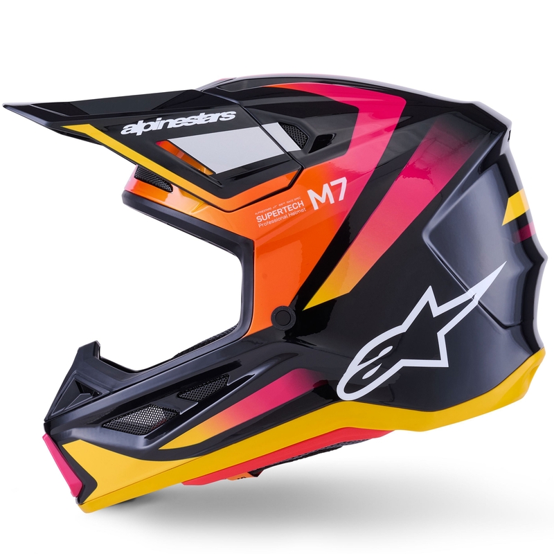 Alpinestars SM7 Rise motokrossikiiver must-kollane-roosa