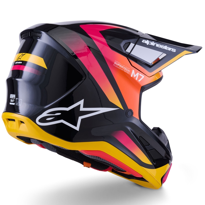 Alpinestars SM7 Rise motokrossikiiver must-kollane-roosa