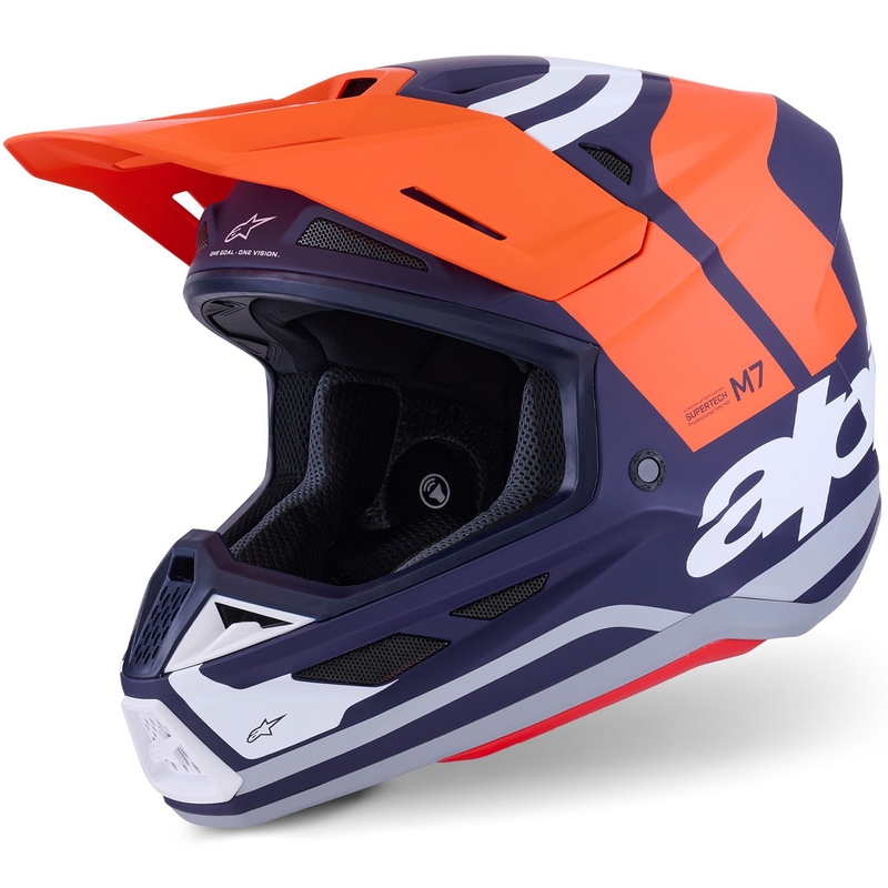 Alpinestars SM7 Core motokrossikiiver matt oranž-sinine-valge