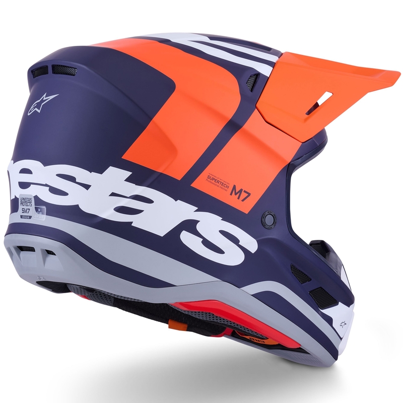 Alpinestars SM7 Core motokrossikiiver matt oranž-sinine-valge
