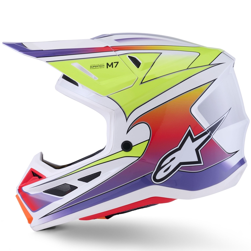 Alpinestars SM7 Fuse motokrossikiiver valge-fluo kollane-lilla