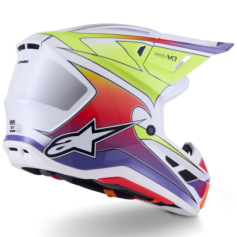 Alpinestars SM7 Fuse motokrossikiiver valge-fluo kollane-lilla