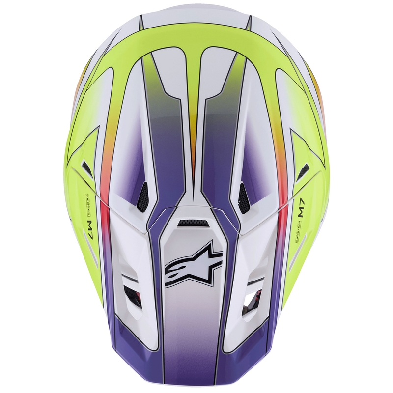 Alpinestars SM7 Fuse motokrossikiiver valge-fluo kollane-lilla