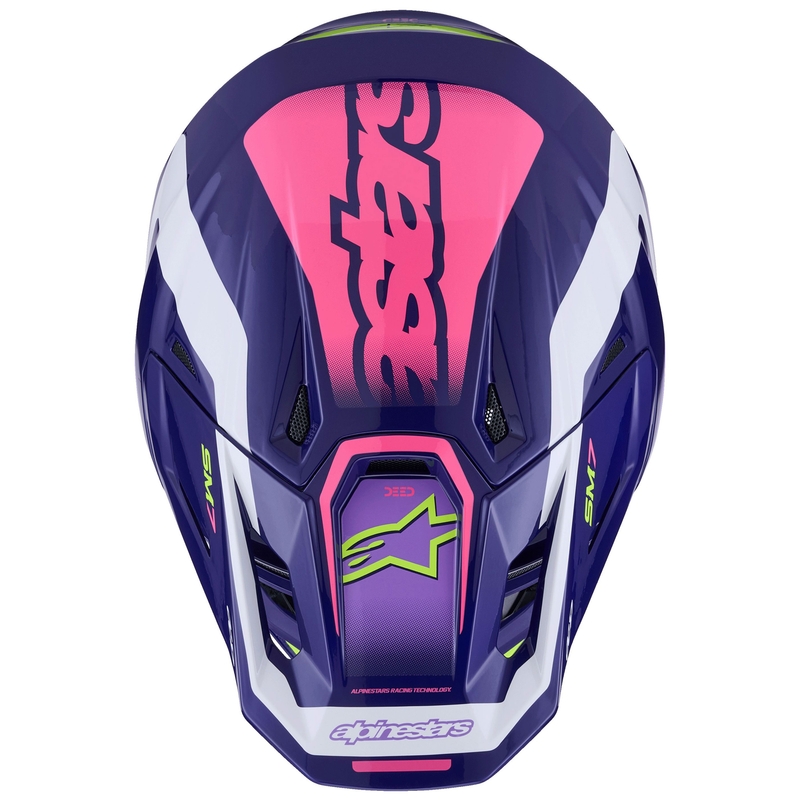 Alpinestars SM7 Deed motokrossikiiver lilla-roosa-valge-fluo kollane