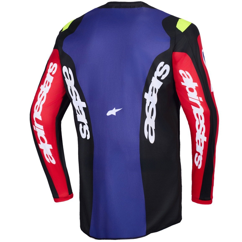 Alpinestars Fluid Grid motokrossitrikoo punane-must-lilla-kollane
