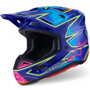 Alpinestars SM7 Cast Sinine-roosa-kollane motokrossi kiiver