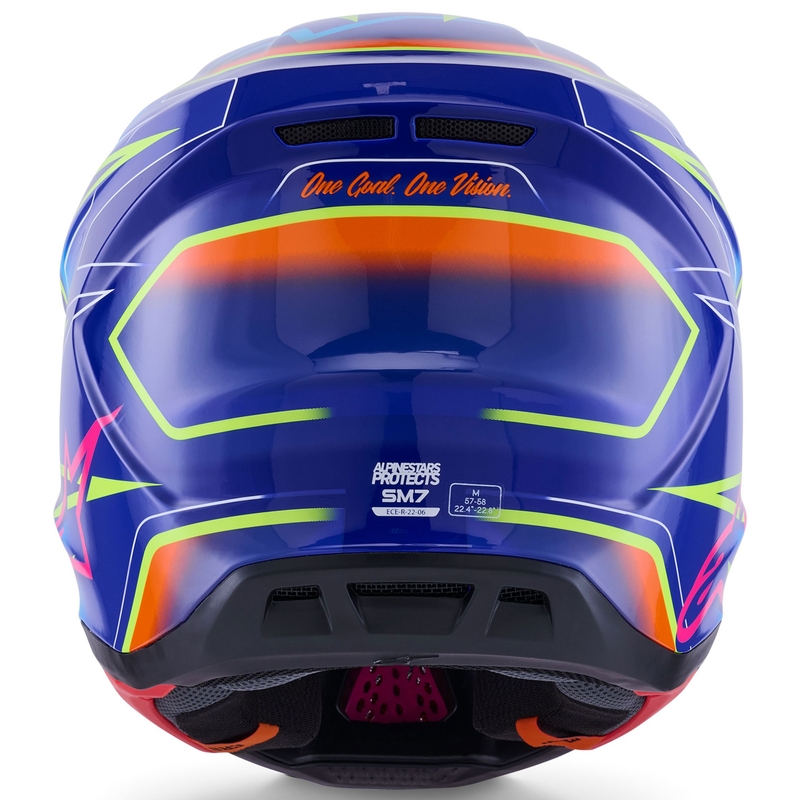 Alpinestars SM7 Cast Sinine-roosa-kollane motokrossi kiiver