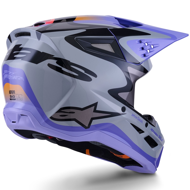 Alpinestars S-M3 motokrossikiiver JETT LAWRENCE hall-lilla-must