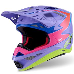Motokrossikiiver Alpinestars S-M10 JETT LAWRENCE R01 lilla-fluo roosa-fluo kollane
