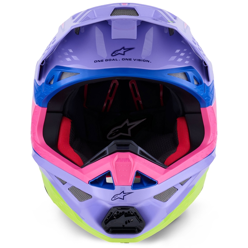 Motokrossikiiver Alpinestars S-M10 JETT LAWRENCE R01 lilla-fluo roosa-fluo kollane