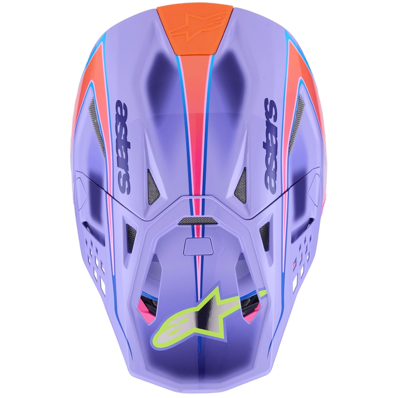Motokrossikiiver Alpinestars S-M10 JETT LAWRENCE R01 lilla-fluo roosa-fluo kollane