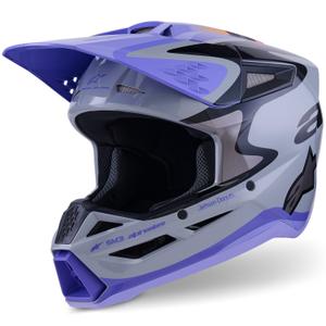 Laste motokrossikiiver Alpinestars S-M3 edition JETT LAWRENCE hall-lillakas-must