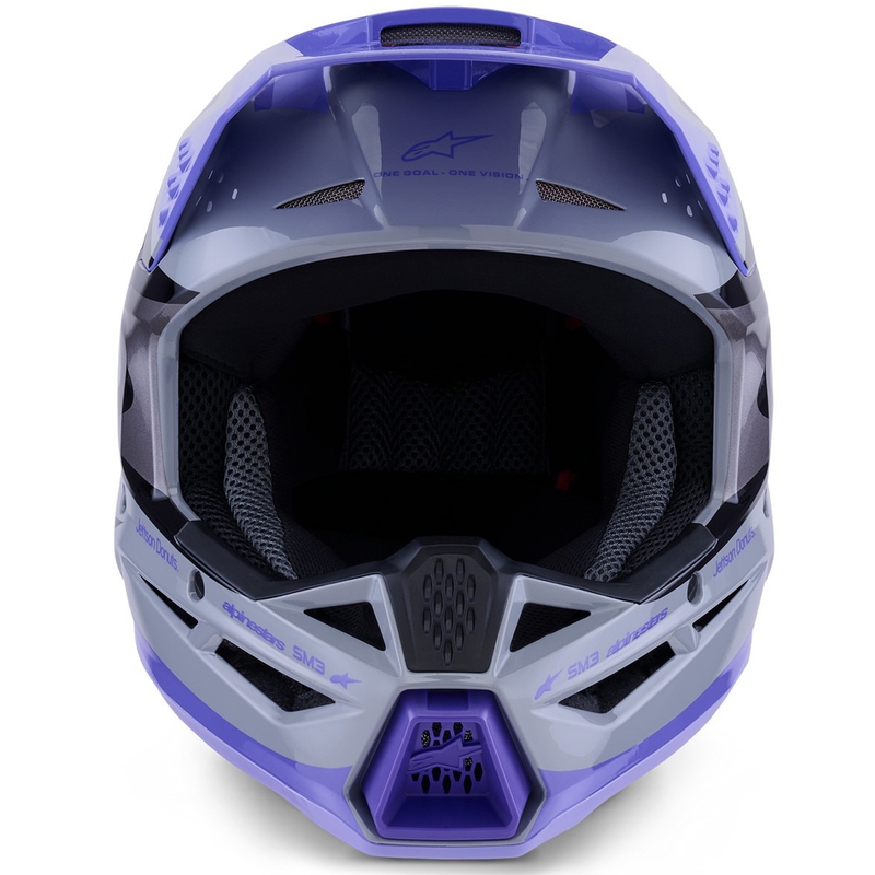 Laste motokrossikiiver Alpinestars S-M3 edition JETT LAWRENCE hall-lillakas-must