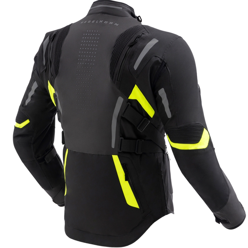 Mootorratta jope Rebelhorn Hiker IV must-antratsiit-fluo kollane