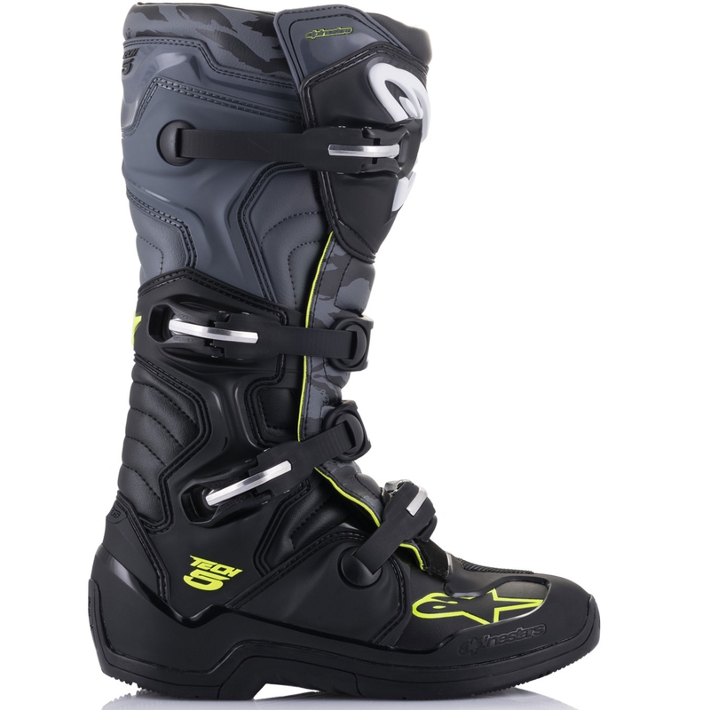 Alpinestars TECH 5 must-hall-fluo kollane mootorratta saapad