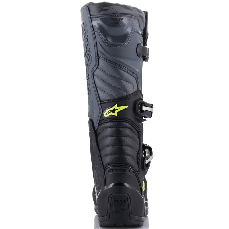 Alpinestars TECH 5 must-hall-fluo kollane mootorratta saapad