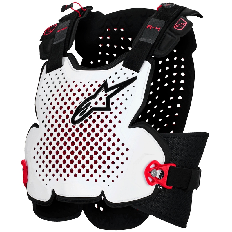 Alpinestars A-4 Plasma must-punase-valge rinnakaitse