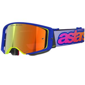 Alpinestars Supertech Vision Vista motokrossiprillid sinikollane-lillakaspunase peegelpildiga punase klaasiga