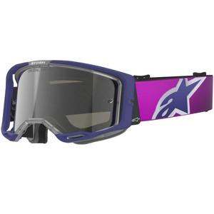 Alpinestars Vision 8 Corp motokrossiprillid lilla-mustad, hõbedaste peegelobjektiividega